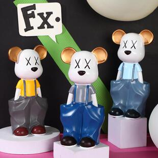 2026卡通插兜暴力熊摆件家居客厅电视柜酒柜玄关桌面装饰送人乔迁