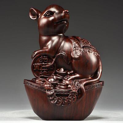 2026木头雕刻十二生肖摆件全套12木质鼠牛虎兔龙蛇马羊猴鸡狗猪吉