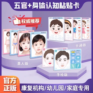 宝宝贴五官教具身体部位贴纸认知粘贴卡儿童幼儿园益智区玩具小班