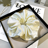 3件8折 真丝大肠发圈女桑蚕丝缎面纯色耐用发绳气质百搭高级感