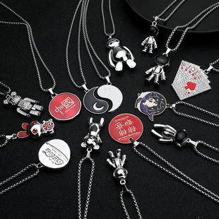 韩版 饰链男ins小众配饰 小熊项链女冷淡风可爱挂链百搭嘻哈朋克装