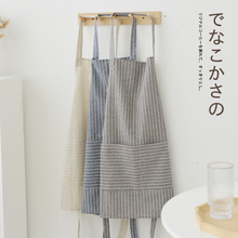 日式围裙家用厨房棉麻餐饮专用男做饭围裙工作服女士罩衣2025新款