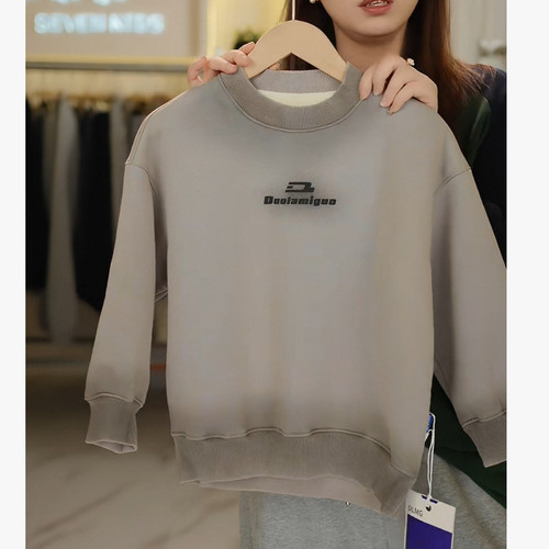 DLMG 318 D字母一体羊羔毛卫衣