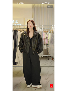 FL 7067 翻领超软皮衣外套