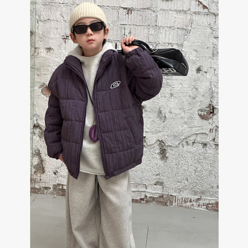 CH 8313 竖条夹克棉衣外套