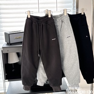 MR 86936 绣字母蚕丝棉运动裤