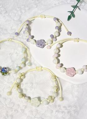 景德镇陶瓷手串星星手编绳新中式饰品陶瓷手链学生礼物摆摊饰品