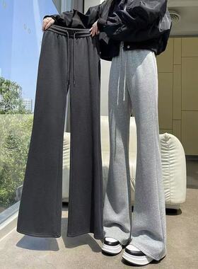 微喇叭裤子女秋冬款2025新款卫裤高腰显瘦运动裤小个子休闲喇叭裤