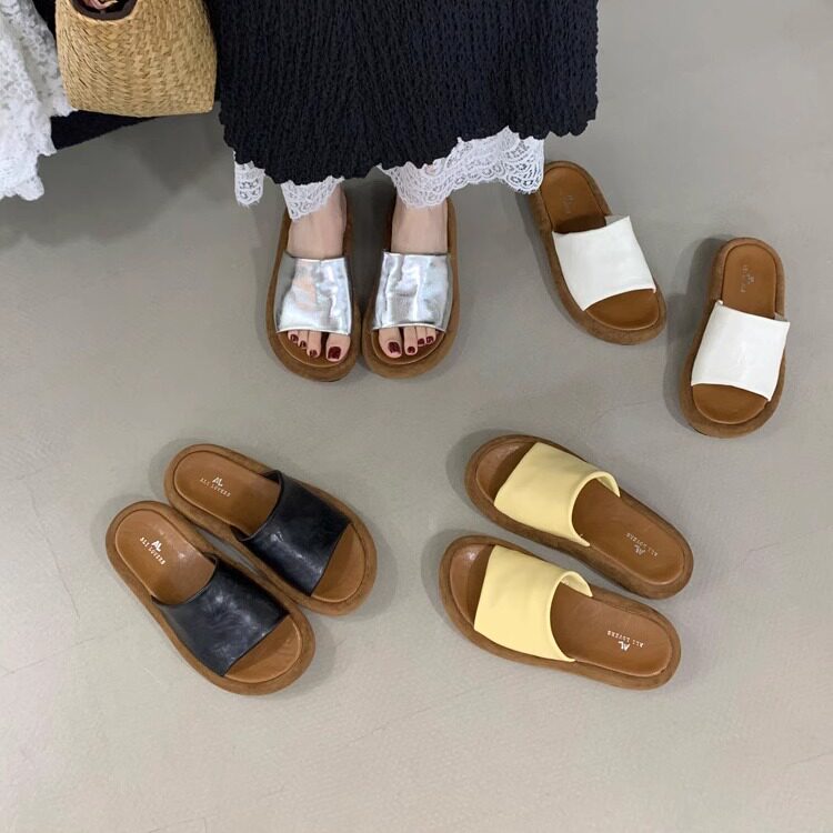 AL阿里情人厚底拖鞋女夏季外穿26新款法式懒人休闲一字凉拖沙滩鞋图片