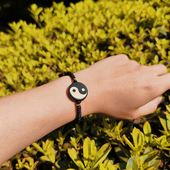 与木中国风复古手工太极阴阳鱼男女款 手链学生编织礼物潮情侣手绳