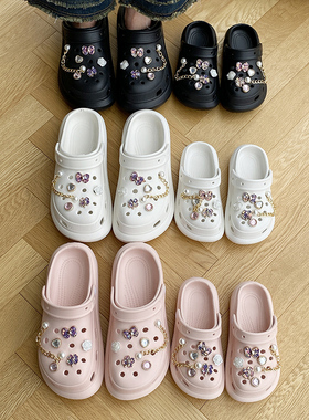 凉鞋女2023年夏季新款紫色蝴蝶韩版ins风潮流时尚亲子款洞洞鞋女