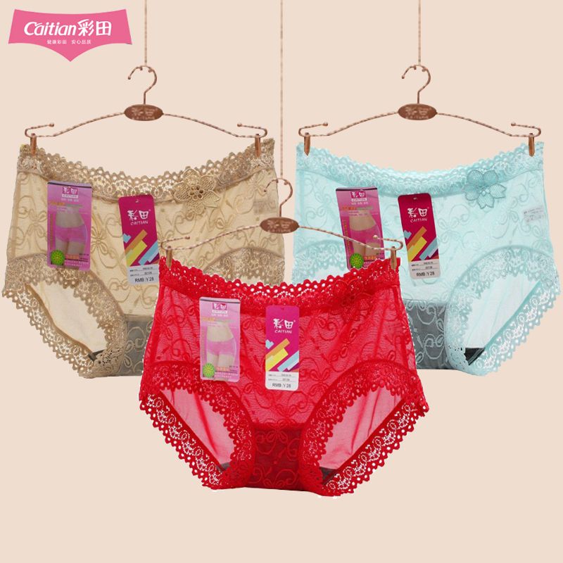 彩田内裤女透明蕾丝性感火辣透气