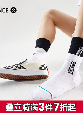 STANCE双罗口556撞色男女黑白中筒袜休闲长袜女冬季中袜瑜伽潮袜