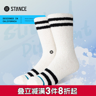 STANCE条纹毛绒袜女生学院风534中筒袜子经典 秋冬休闲保暖