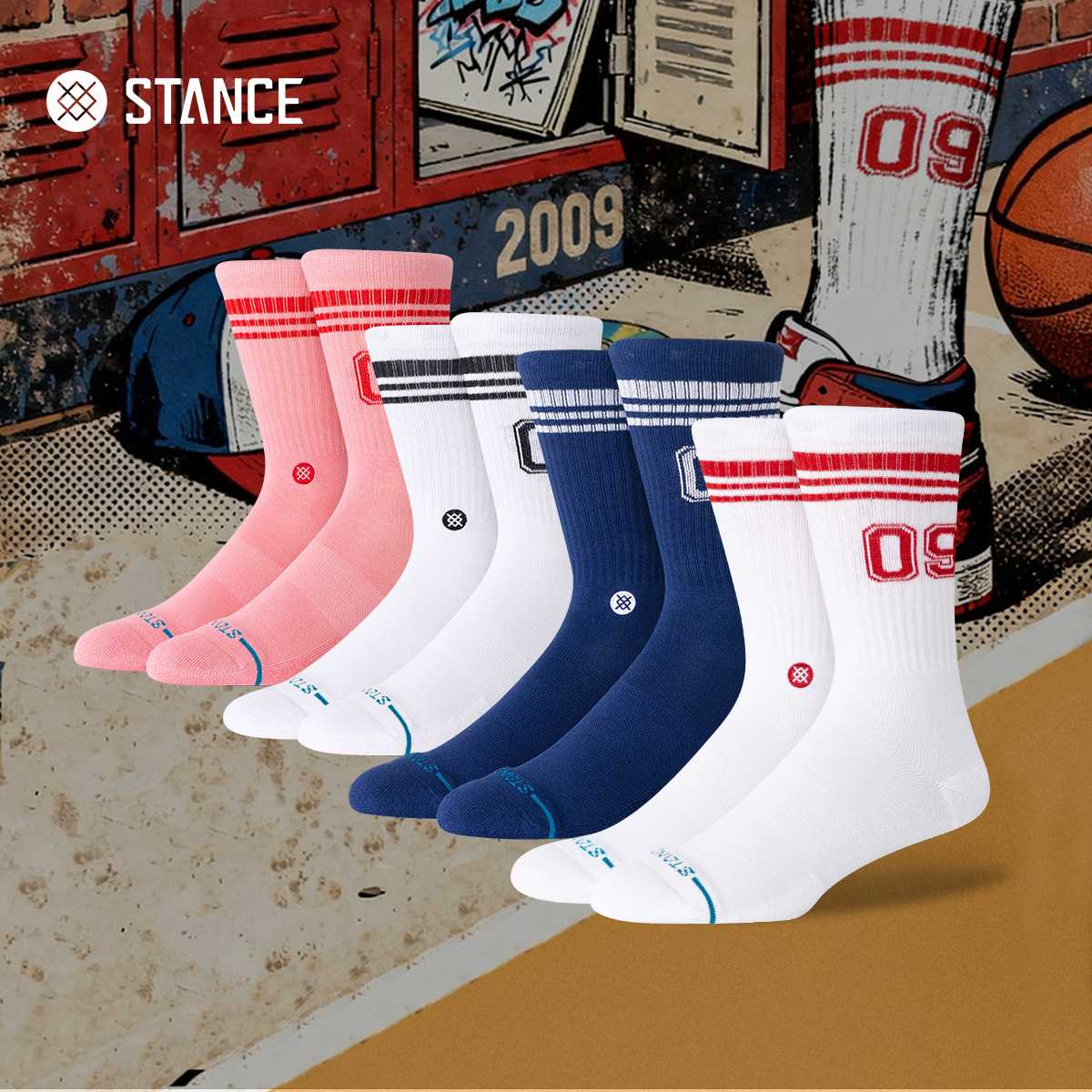 STANCE中筒袜显腿瘦女士运动袜