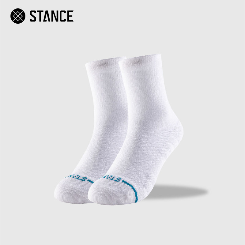 STANCE经典纯色ICON356低筒休闲袜棉袜保暖舒适透气吸汗男袜白袜
