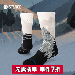 STANCE斯坦斯长距离山径黑白徒步美利奴羊毛中筒袜徒步户外支撑
