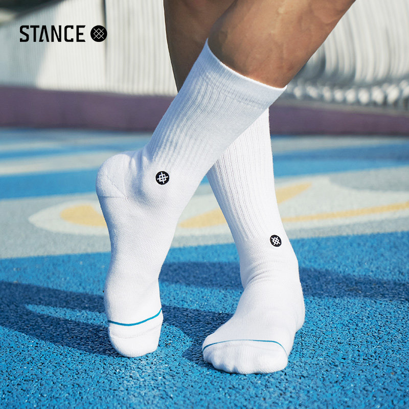 STANCE经典ICON纯色运动中筒袜子香薰秋冬吸汗棉袜袜男女休闲白袜