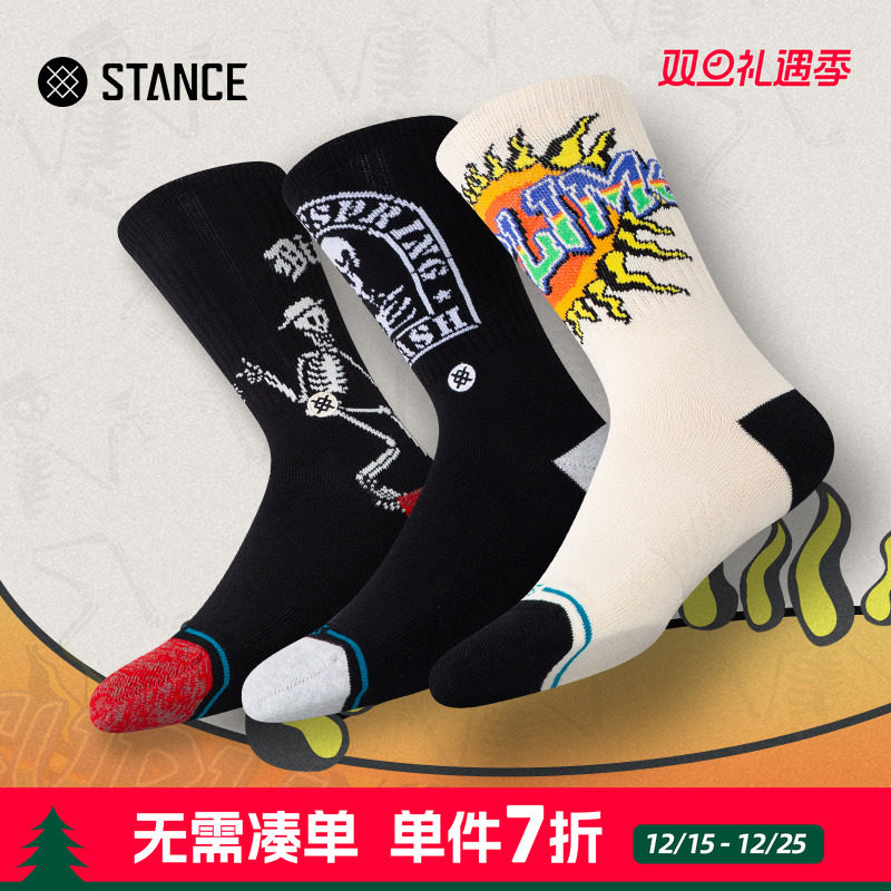 STANCE 乐队SO CAL PACK联名休闲袜556中筒袜潮流涂鸦时尚男女袜