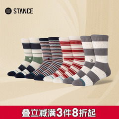 STANCE万花筒条纹中筒袜美式风男女条纹运动袜吸汗透气撞色棉袜子