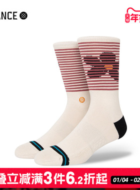 STANC时尚街头BLINDS设计款花朵细条纹男女中筒袜休闲袜棉袜