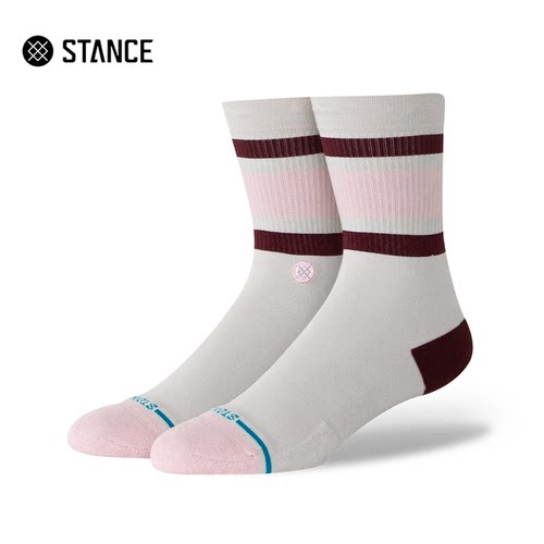 STANCE简约条纹中筒袜男女通用