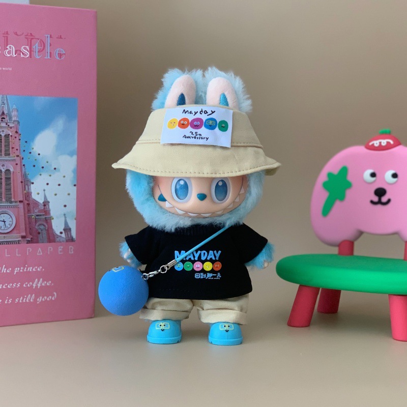 labubu三代幸运娃衣五月天同款衣服拉布布棉花娃娃一二代17cm站姿