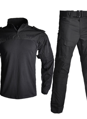 春夏季户外执勤军迷野战黑色特种作战训练服耐磨吸汗青蛙服套装男