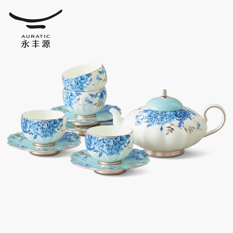 永丰源国瓷铂金青花高档茶具套装