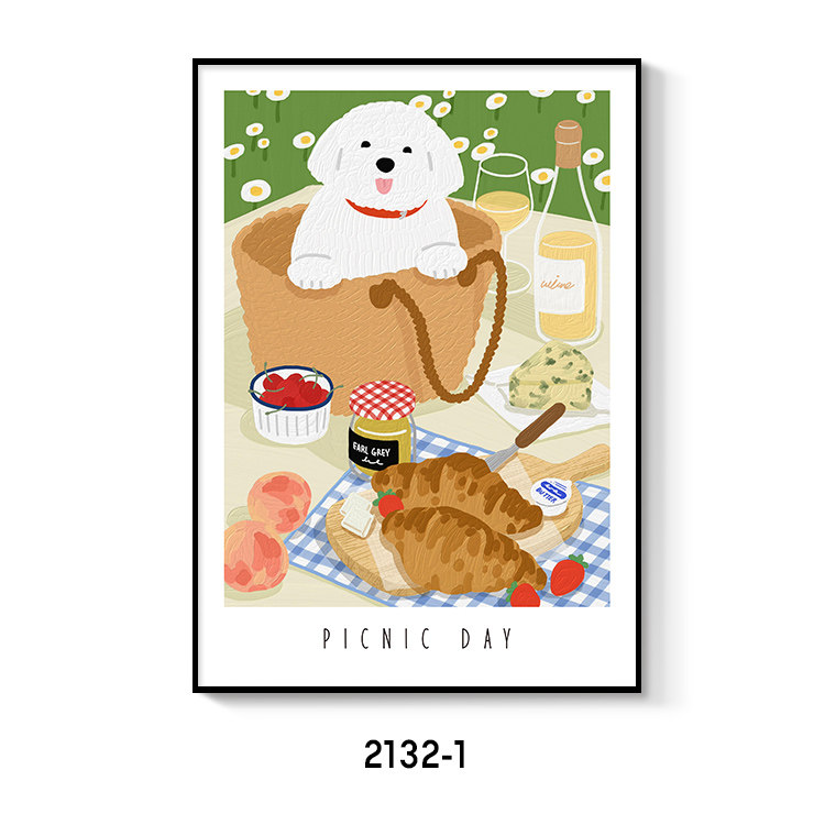 인상 비전 북유럽 스타일 작은 신선한 그림 애완견 장식 그림 코어 B&B 틈새 침실 입구 매달려 그림 심장