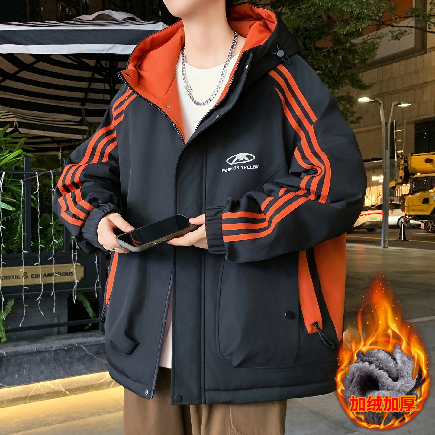 不起球不褪色不缩水加绒加厚外套