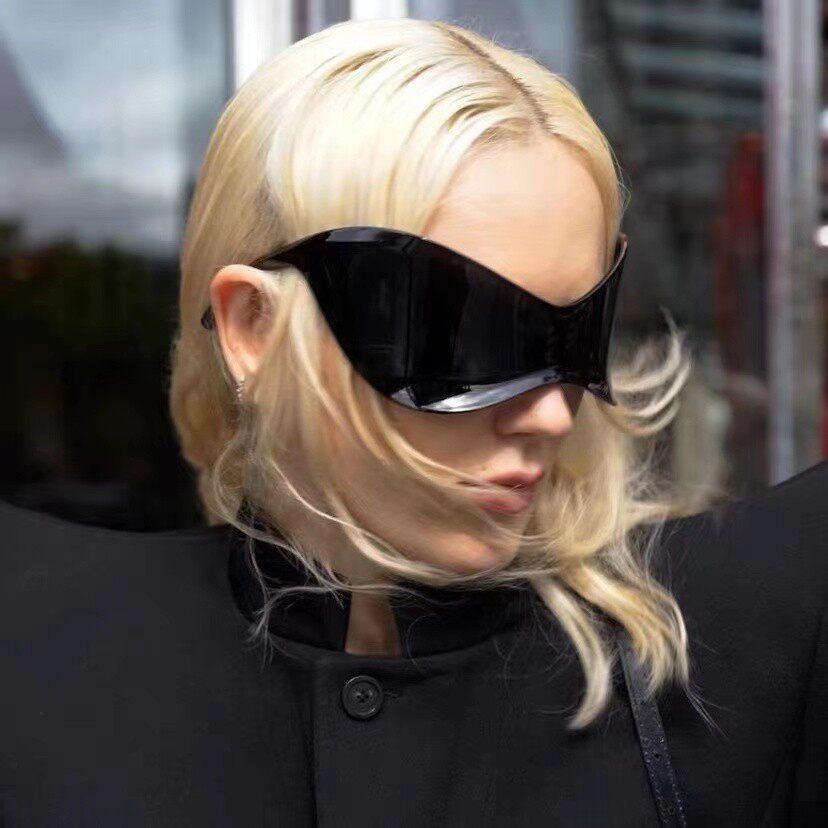 欧美嘻哈复古未来科技感炫酷墨镜朋克运动风sunglasses太阳镜