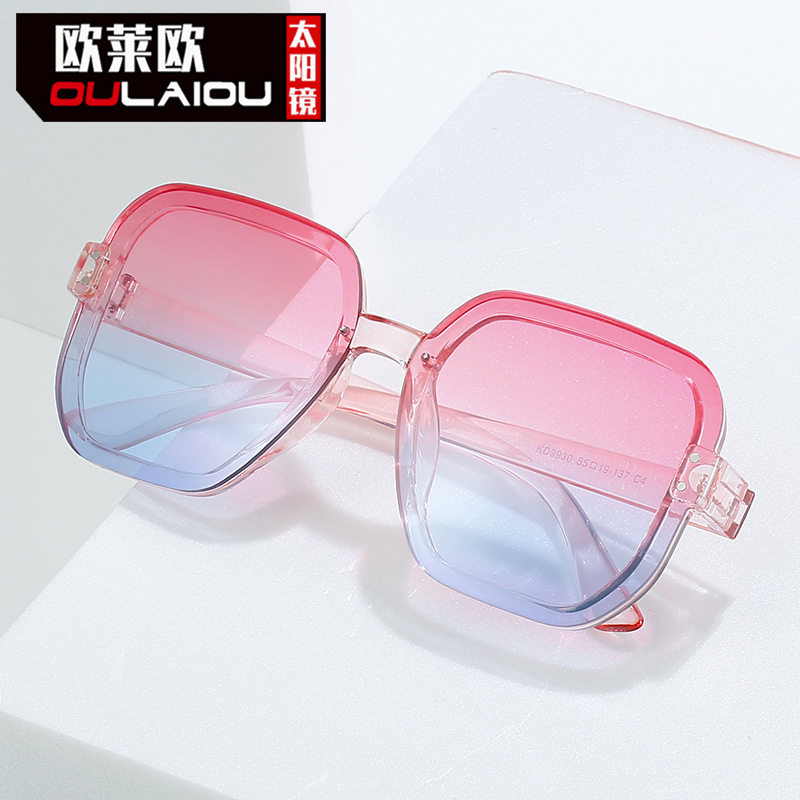 欧莱欧2025新款海洋彩色抄片墨镜防紫外线遮阳眼镜男女大框太阳镜