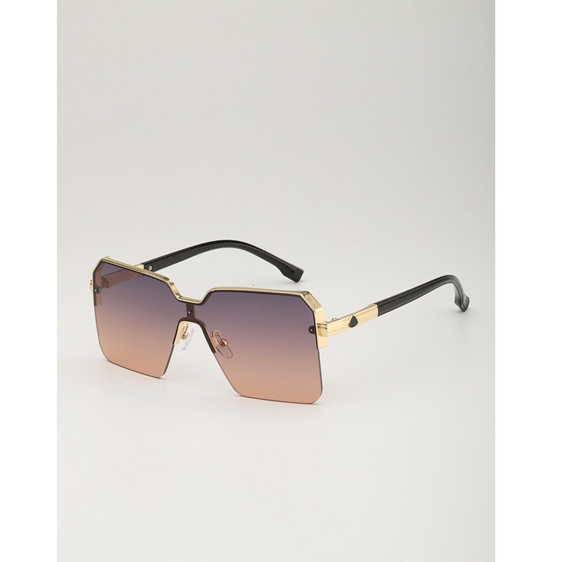 新款女大半框感太阳眼镜欧美时尚街拍复古轻墨镜驾驶太阳镜男