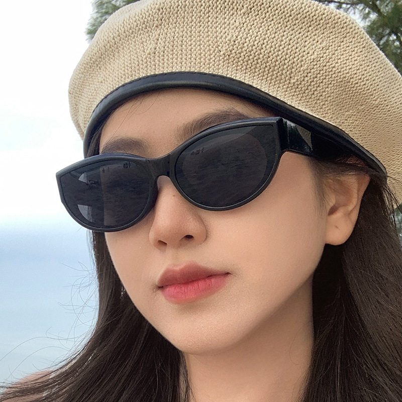 猫眼女感复古ins风嘻哈椭圆墨镜网红同款素颜百搭防晒太阳镜