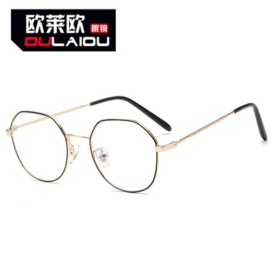 欧莱欧9063眼镜框 复古金属多边形文艺开球近视眼镜架 新款男女士