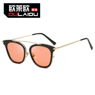 韩版个性海洋片太阳眼镜6058复古金属蛤蟆镜女士墨镜男太阳镜