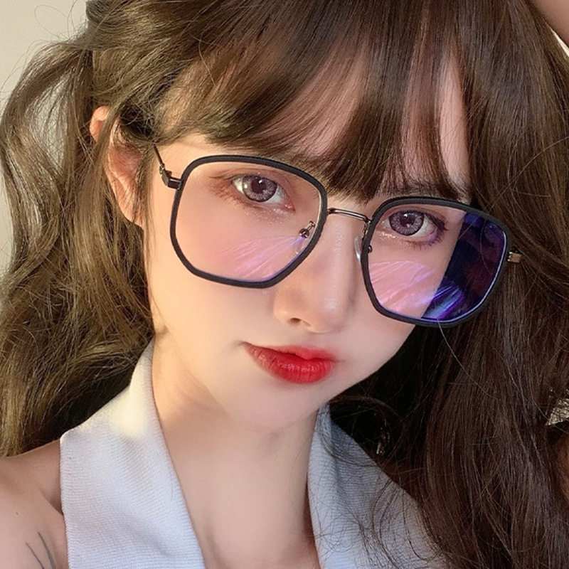 欧莱欧2887新款金属套圈眼镜框防蓝光平光镜透明框男女配近视镜架