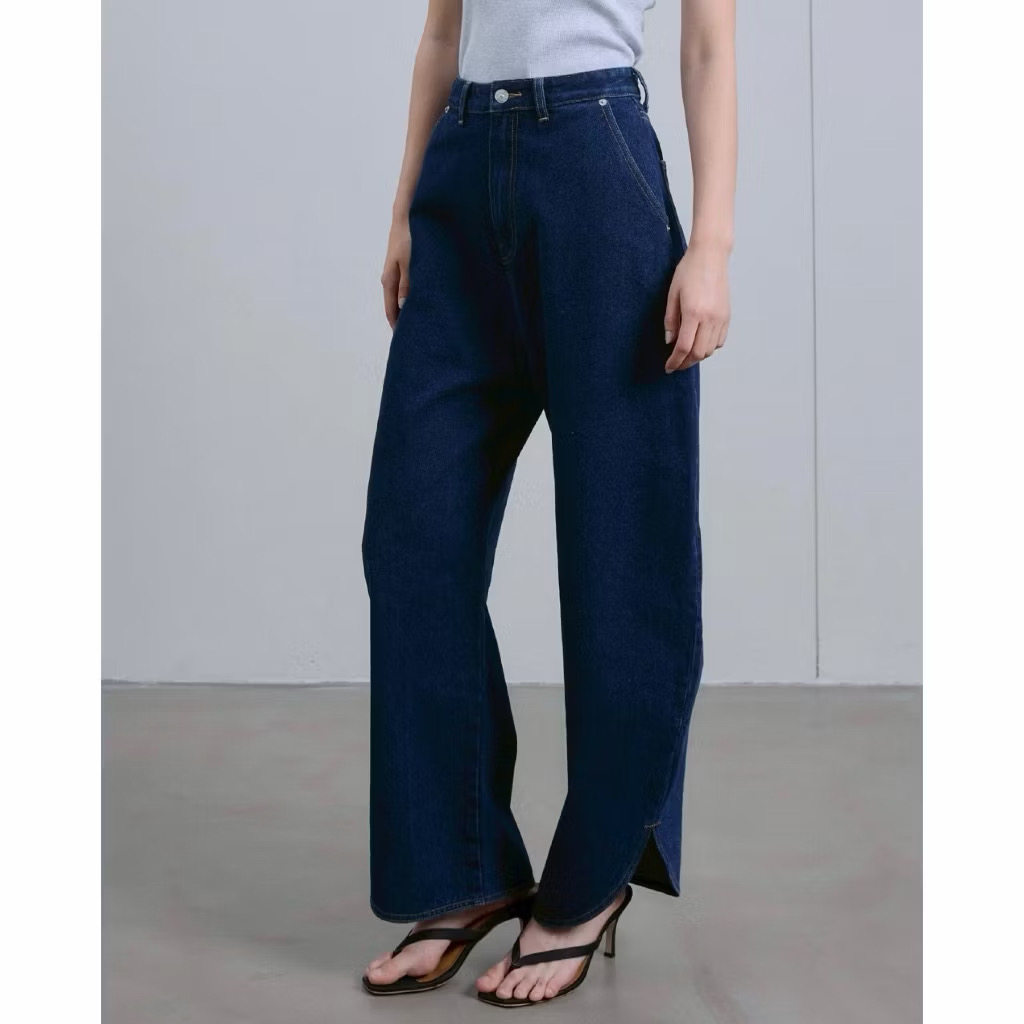 泰国潮牌 aimer2025秋季弯刀阔腿牛仔裤 ling同款,女装/女士精品,牛仔裤,淘宝优惠券,粉丝福利购,淘宝优惠卷