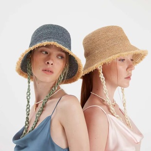 泰国小众品牌 sunev毛边牛仔复古渔夫帽防晒帽