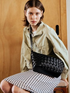 泰国潮牌 sugarmonday大号环保高级pu编织包斜挎包