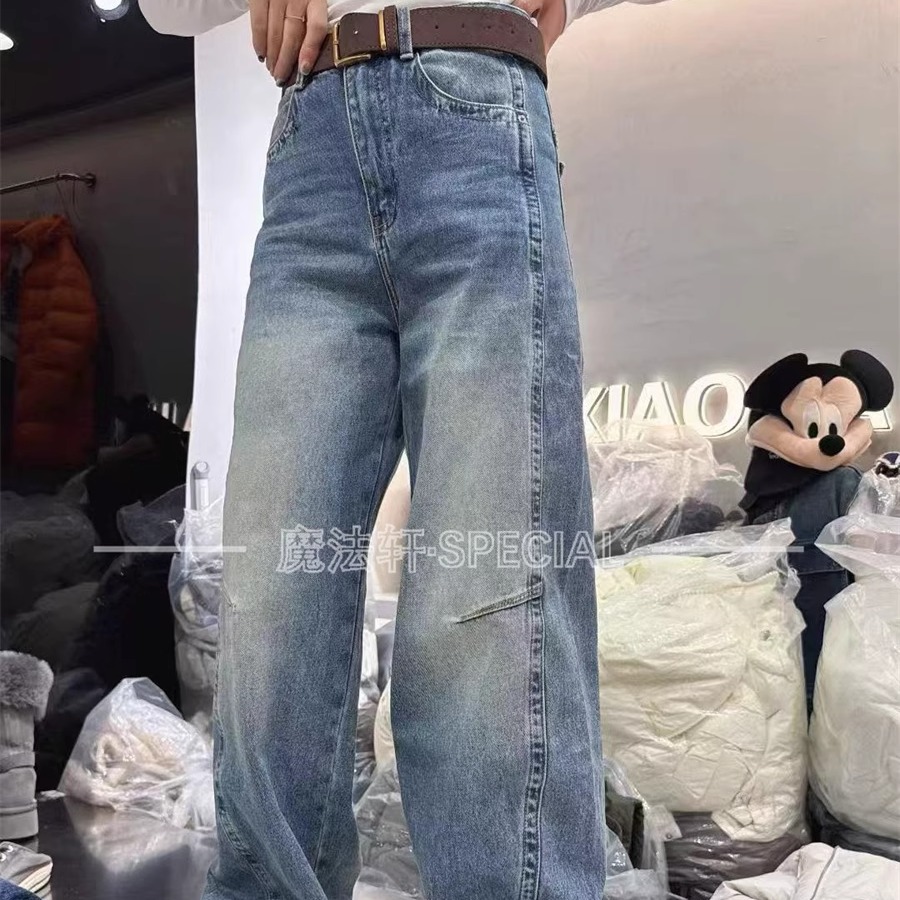 阔腿牛仔裤女款2025新款