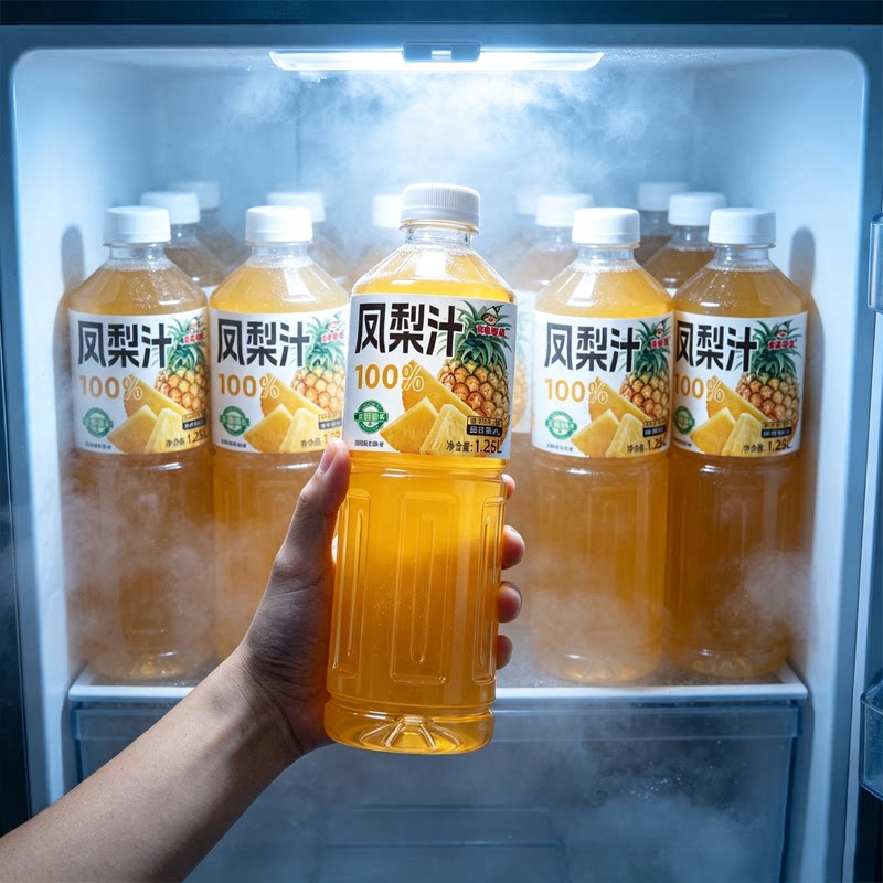 【到手5斤】100%凤梨汁大瓶1.25L*2瓶酸甜解渴家用果汁饮料新日期