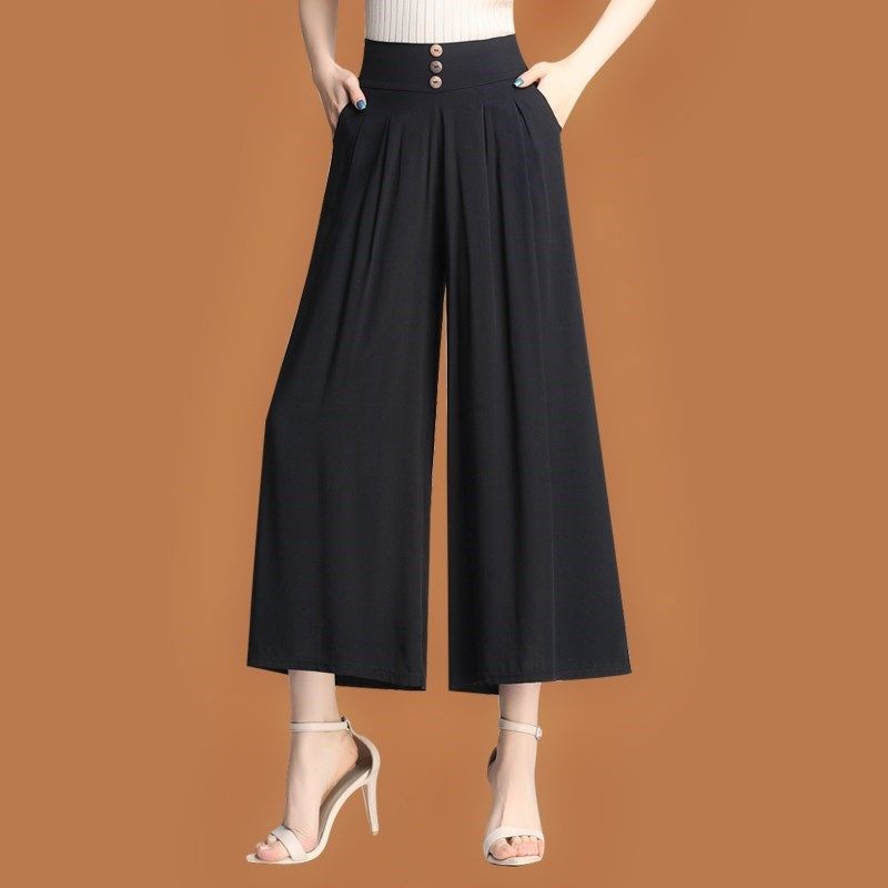高腰女裙裤夏季新款大码女装阔腿裤中年九分休闲裤宽松显瘦大脚裤|ruв категории Женская одежда, брюки, брюки - от Buy2taobao.com для оказания профессиональной услуги покупки агента Taobao