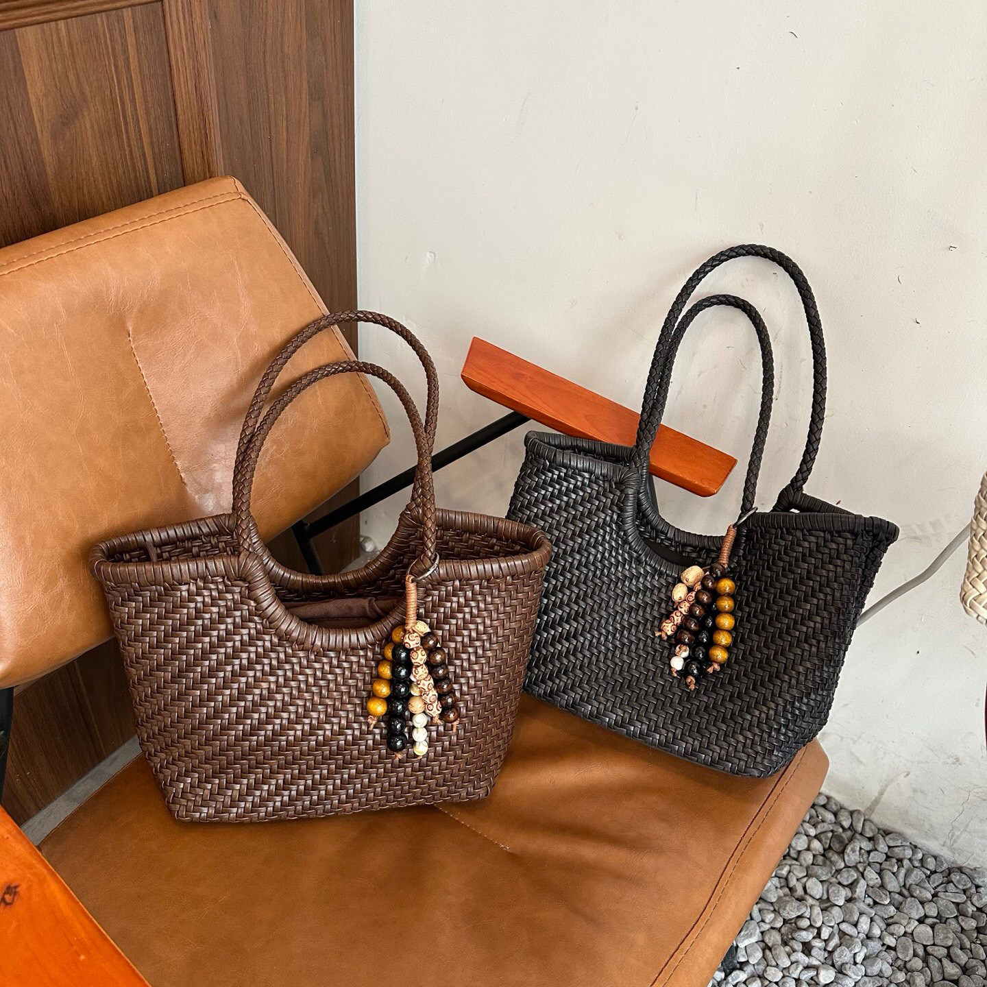 高级感编织菜篮子包包女2025新款大容量通勤托特包时尚子母单肩包,箱包皮具/热销女包/男包,通用款女包,淘宝优惠券,粉丝福利购,淘宝优惠卷