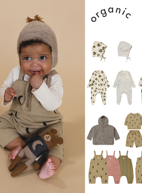 英国Organic Zoo AW25婴幼儿印花背带裤长袖连体爬行服上衣裤胎帽