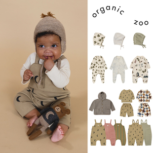 连体爬行服上衣裤 英国Organic 长袖 AW25婴幼儿印花背带裤 胎帽 Zoo