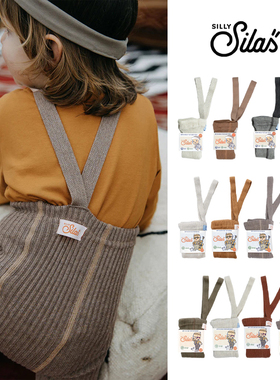 现货Silly silas 举重裤AW25新款儿童螺纹纯棉背带连裤袜举重袜子