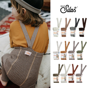 儿童螺纹纯棉背带连裤 补货Silly AW25新款 举重裤 袜举重袜子 silas