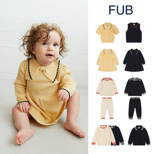 丹麦FUB 裙子背心保暖男女 AW25婴幼儿童纯羊毛针织毛衣上衣长裤